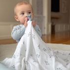 Crinkle blanket bluebell GOTS