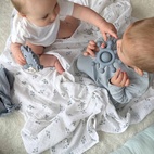 Crinkle blanket bluebell GOTS