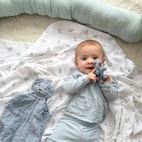 Crinkle blanket bluebell GOTS