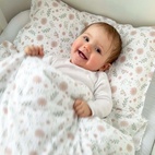 Bäddset muslin spjälsäng blossom GOTS