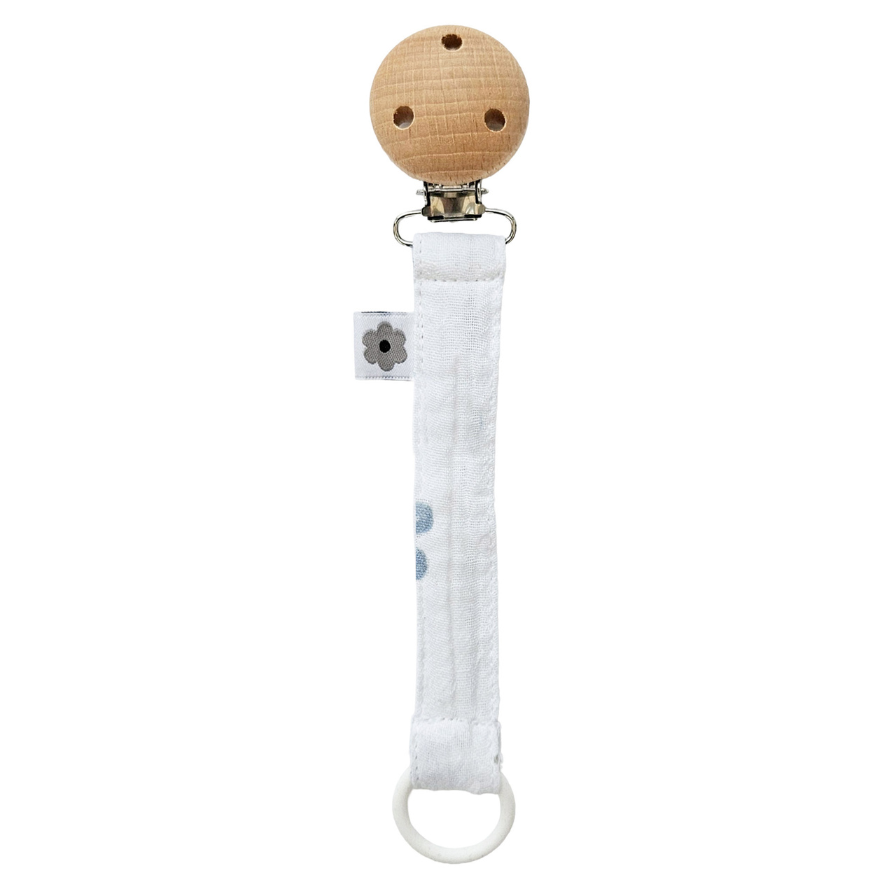 Pacifier clip muslin bluebell - outlet