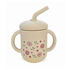 Mugg med sugrör silikon sandshell flowers