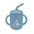Cup with straw silicone stone blue ocean