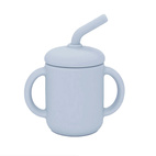 Mugg med sugrör silikon cloud blue