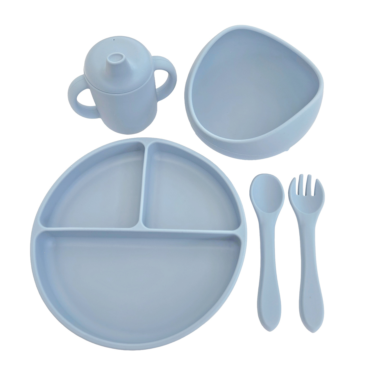 Matset 5 delar silikon cloud blue