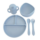 Matset 5 delar silikon cloud blue