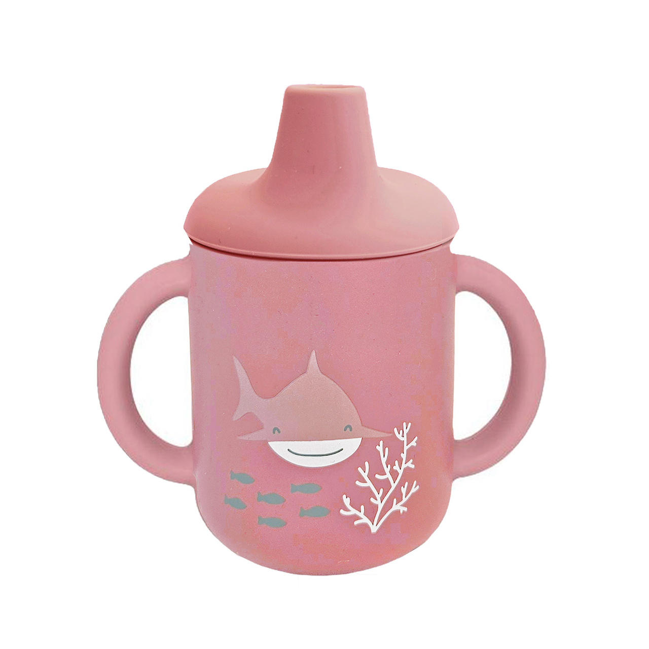 Sippy cup silicone dusty rose ocean