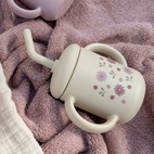 Mugg med sugrör silikon sandshell flowers