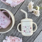 Mugg med sugrör silikon sandshell flowers