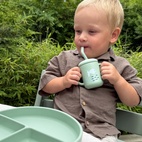 Mugg med sugrör silikon cameo green ocean