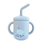 Mugg med sugrör silikon cloud blue ocean
