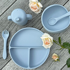 Matset 5 delar silikon cloud blue