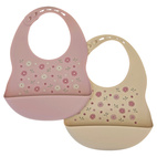 Bib silicone 2-pack flowers
