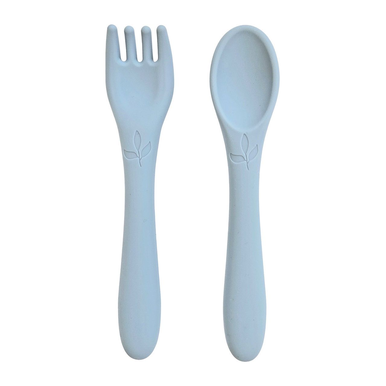 Spoon and fork silicone leaf cloud blue