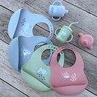 Bib silicone dusty rose ocean