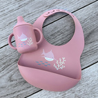 Mugg med sugrör silikon dusty rose ocean