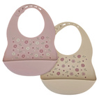 Bib silicone 2-pack flowers