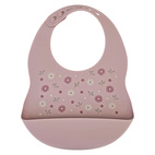Bib silicone pale mauve flowers