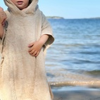 Bath poncho rabbit sandshell GOTS